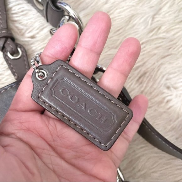 Coach Zoe Taupey Gray Leather 2-Way Hobo ATB Shoulder Bag Purse - 12.5” x 10” - Picture 6 of 12